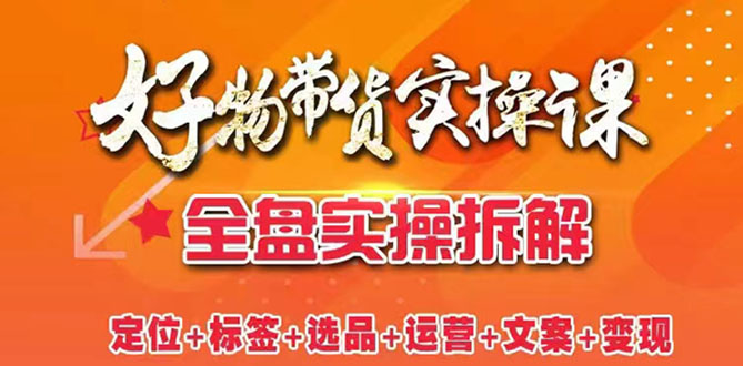 抖音好物带货实操课：全盘拆解抖音好物带货号全套流程打法-臭虾米项目网