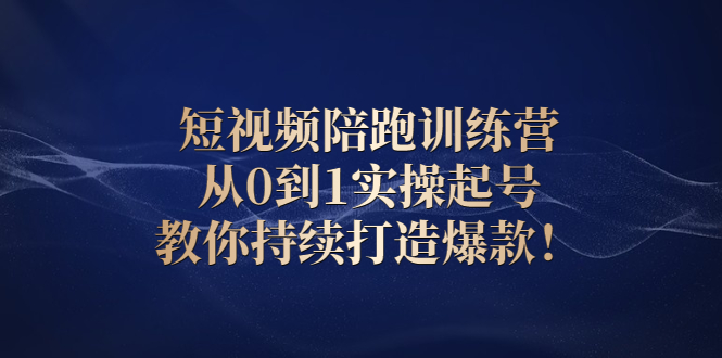 短视频陪跑训练营：从0到1实操起号，教你持续打造爆款！-臭虾米项目网