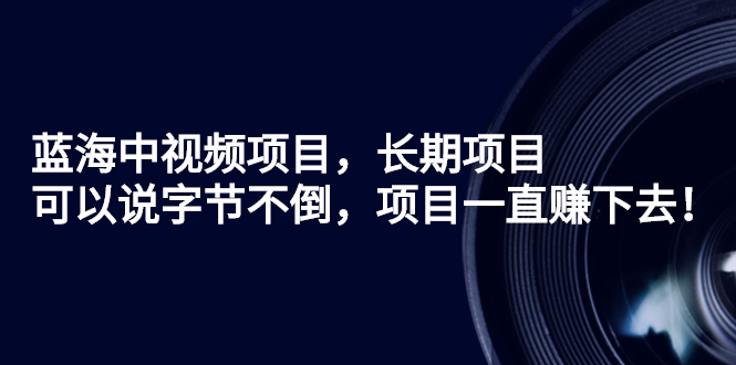 蓝海中视频项目，长期项目，可以说字节不倒，项目一直赚下去！-臭虾米项目网