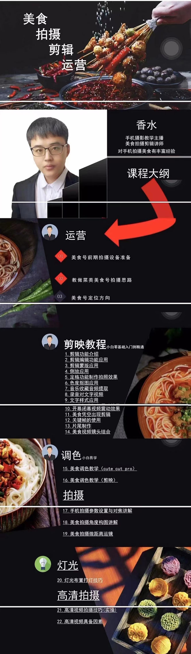 图片[2]-美食剪辑拍摄运营脚本思路拍摄剪辑实操，新手0基础学起！-臭虾米项目网