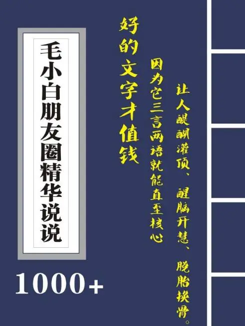 图片[2]-毛小白内容合集《朋友圈说说精华1000+》好的文字才值钱（第1部+2部）-臭虾米项目网