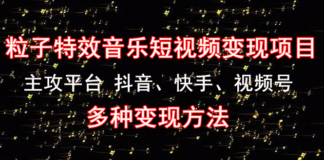 《粒子特效音乐短视频变现项目》主攻平台 抖音、快手、视频号 多种变现方法 -臭虾米项目网