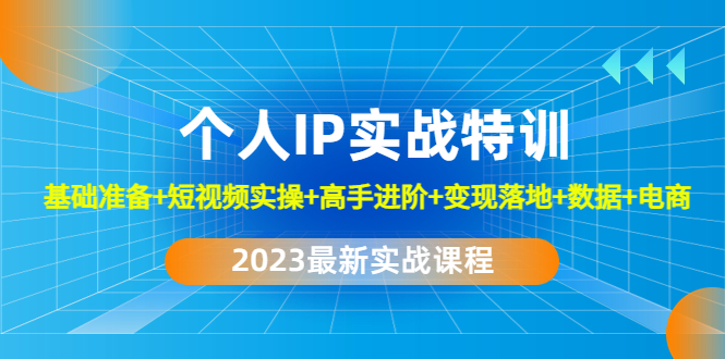 2023个人IP实战特训：基础准备+短视频实操+高手进阶+变现落地+数据+电商-臭虾米项目网