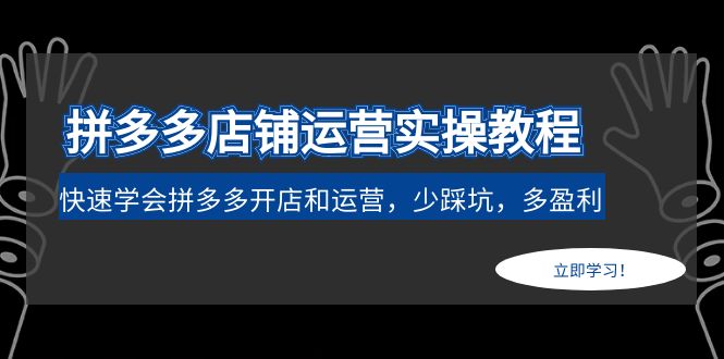 拼多多店铺运营实操教程：快速学会拼多多开店和运营，少踩坑，多盈利-臭虾米项目网