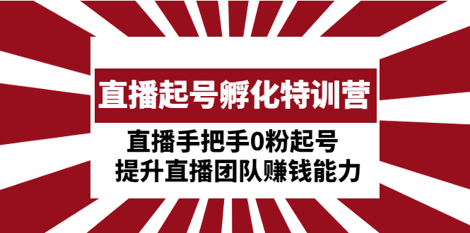 直播起号孵化特训营：直播手把手0粉起号 提升直播团队赚钱能力-臭虾米项目网