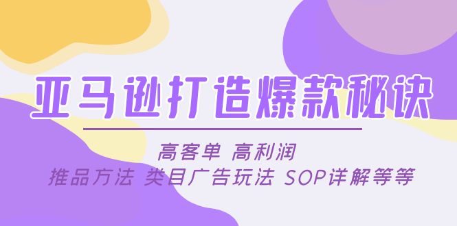 亚马逊打造爆款秘诀：高客单 高利润 推品方法 类目广告玩法 SOP详解等等-臭虾米项目网