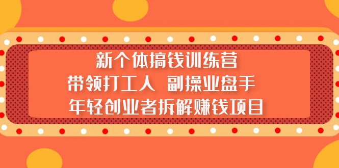 新个体搞钱训练营：带领打工人 副操业盘手 年轻创业者拆解赚钱项目-臭虾米项目网