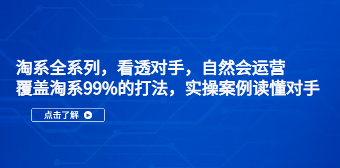 淘系全系列，看透对手，自然会运营，覆盖淘系99%·打法，实操案例读懂对手-臭虾米项目网