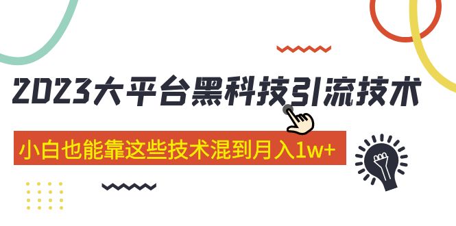 价值4899的2023大平台黑科技引流技术 小白也能靠这些技术混到月入1w+29节课-臭虾米项目网