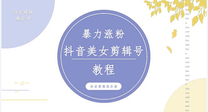 抖音快手暴力涨粉美女混剪视频教程 百分百过原创图片教程 附带违规申诉方法-臭虾米项目网