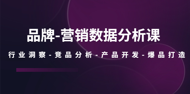 品牌-营销数据分析课，行业洞察-竞品分析-产品开发-爆品打造-臭虾米项目网