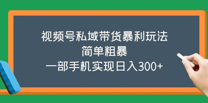 视频号私域带货暴利玩法，简单粗暴，一部手机实现日入300+-臭虾米项目网