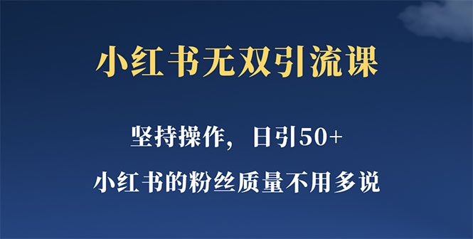 小红书无双课一天引50+女粉，不用做视频发视频，小白也很容易上手拿到结果-臭虾米项目网