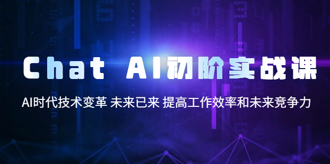 Chat AI初阶实战课，AI时代技术变革 未来已来 提高工作效率和未来竞争力-臭虾米项目网