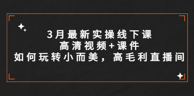 最新实操线下课高清视频+课件，如何玩转小而美，高毛利直播间-臭虾米项目网