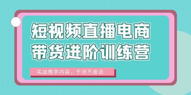 短视频直播电商带货进阶训练营：实战教学内容，干货不废话！-臭虾米项目网