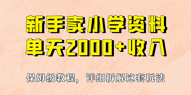 我如何通过卖小学资料，实现单天2000+，实操项目，保姆级教程+资料+工具-臭虾米项目网