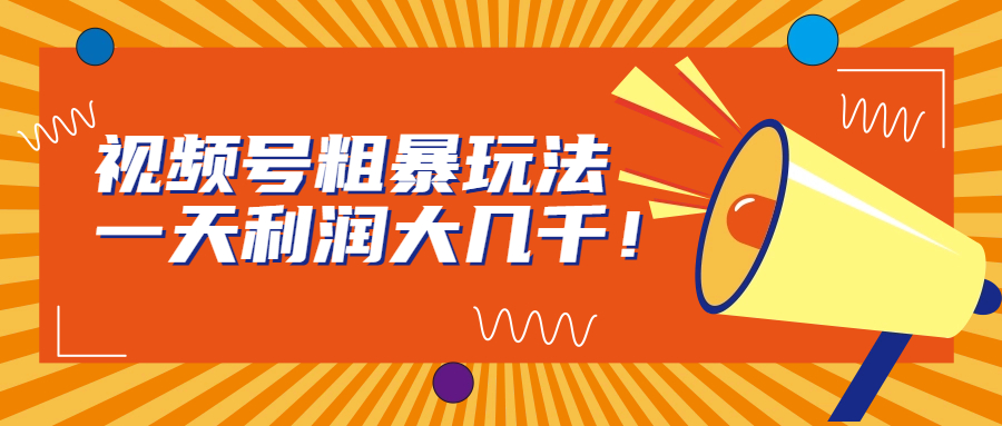 视频号粗暴玩法，一天利润大几千！-臭虾米项目网