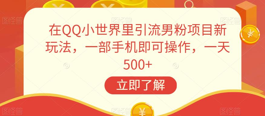 在QQ小世界里引流男粉项目新玩法，一部手机即可操作，一天500+【揭秘】-臭虾米项目网