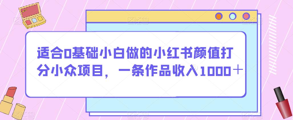 适合0基础小白做的小红书颜值打分小众项目，一条作品收入1000＋【揭秘】-臭虾米项目网