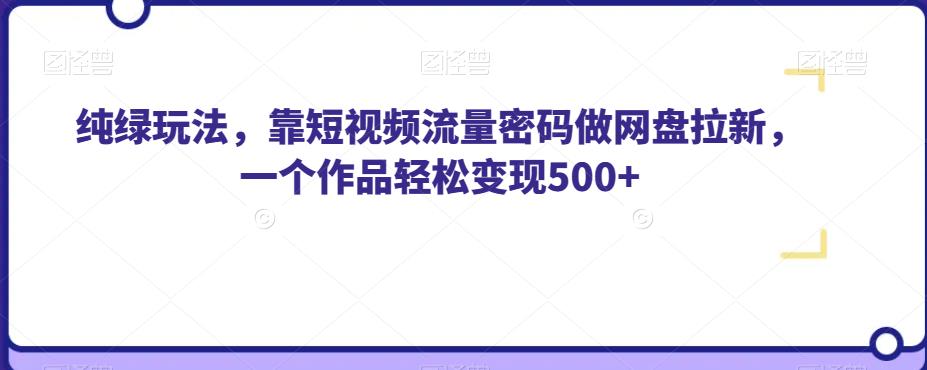 纯绿玩法，靠短视频流量密码做网盘拉新，一个作品轻松变现500+【揭秘】-臭虾米项目网