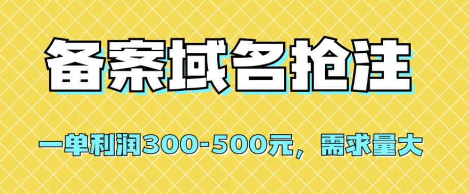 【全网首发】备案域名抢注，一单利润300-500元，需求量大-臭虾米项目网