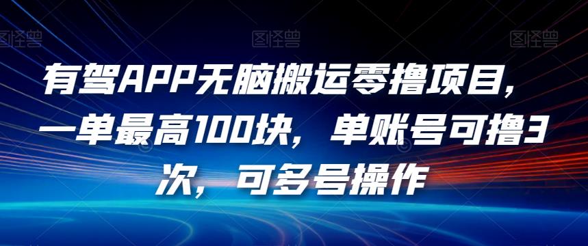 有驾APP无脑搬运零撸项目，一单最高100块，单账号可撸3次，可多号操作【揭秘】-臭虾米项目网