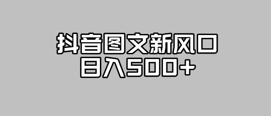 抖音图文最新风口，流量扶持非常高，日入500+【揭秘】-臭虾米项目网