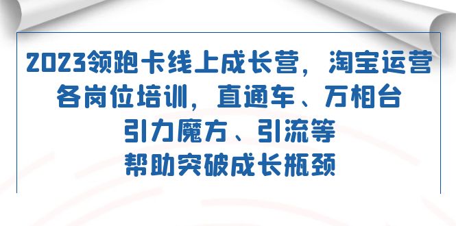 2023领跑·卡 线上成长营 淘宝运营各岗位培训 直通车 万相台 引力魔方 引流-臭虾米项目网