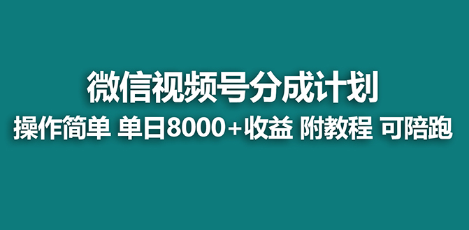 【蓝海项目】视频号分成计划，单天收益8000+，附玩法教程！可陪跑-臭虾米项目网