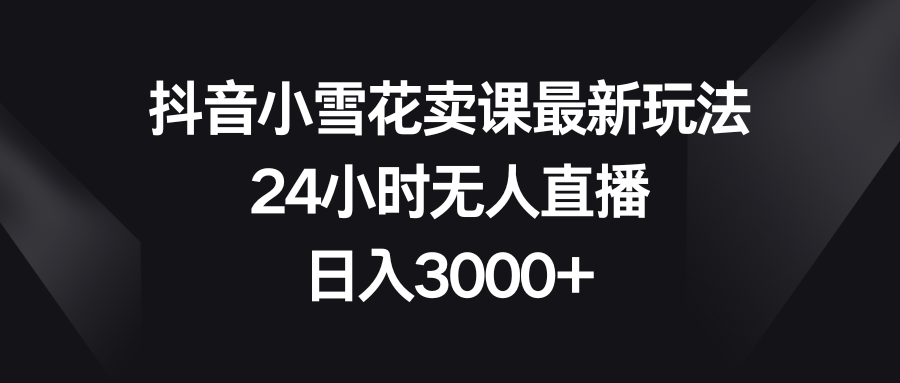 抖音小雪花卖课最新玩法,24小时无人直播,日入3000+-臭虾米项目网