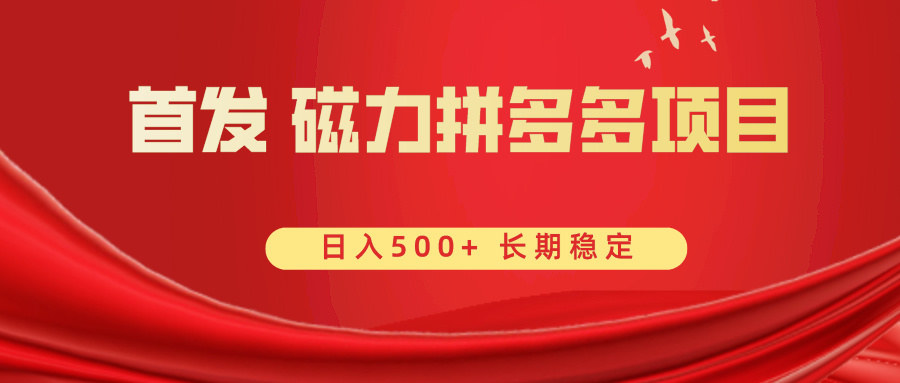 首发 磁力拼多多自撸 日入500+-臭虾米项目网