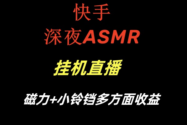 快手深夜ASMR挂机直播磁力+小铃铛多方面收益-臭虾米项目网