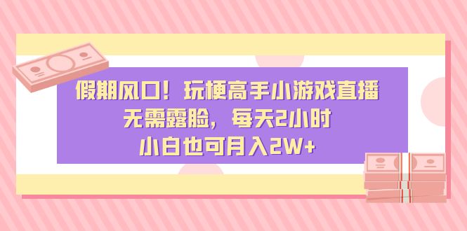 假期风口！玩梗高手小游戏直播，无需露脸，每天2小时，小白也可月入2W+-臭虾米项目网