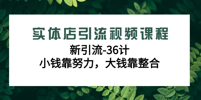 图片[1]-实体店引流视频课程，新引流-36计，小钱靠努力，大钱靠整合（48节-无水印）-臭虾米项目网