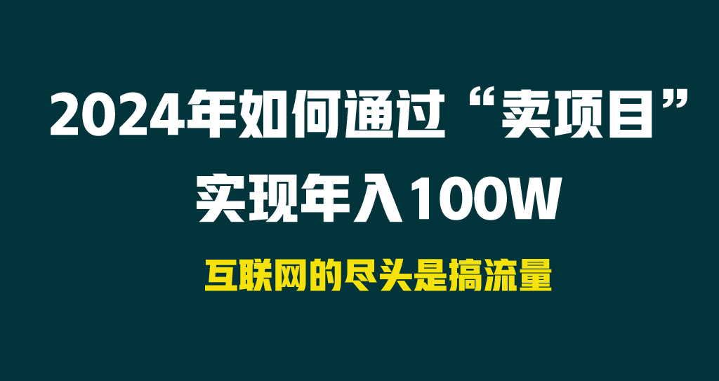 2024年如何通过“卖项目”实现年入100W-臭虾米项目网