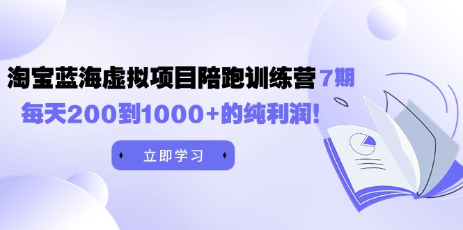 黄岛主《淘宝蓝海虚拟项目陪跑训练营7期》每天200到1000+的纯利润-臭虾米项目网