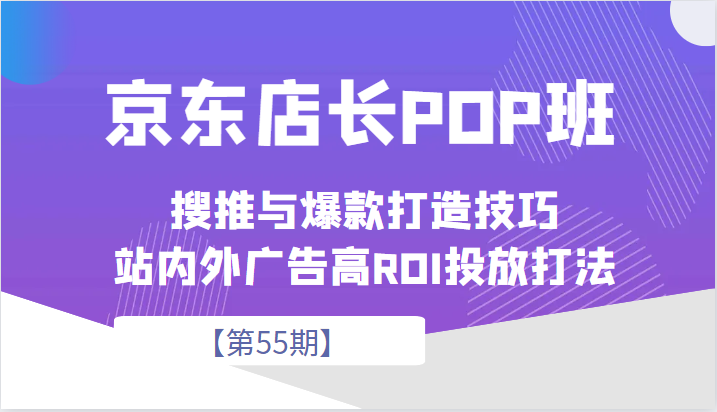 京东店长POP班【第55期】：京东搜推与爆款打造技巧全面解析-臭虾米项目网