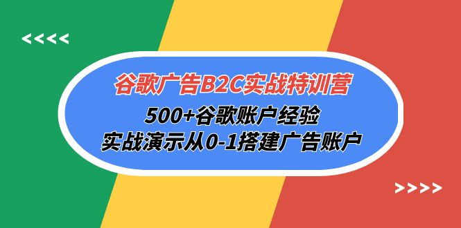 谷歌广告B2C实战特训营，500 谷歌账户经验，实战演示从0-1搭建广告账户-臭虾米项目网