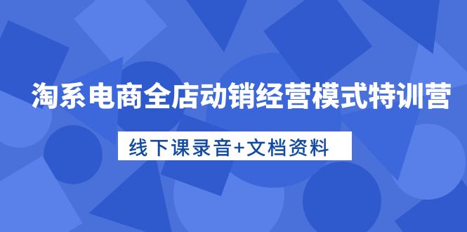 淘系电商全店动销经营模式特训营，线下课录音 文档资料-臭虾米项目网