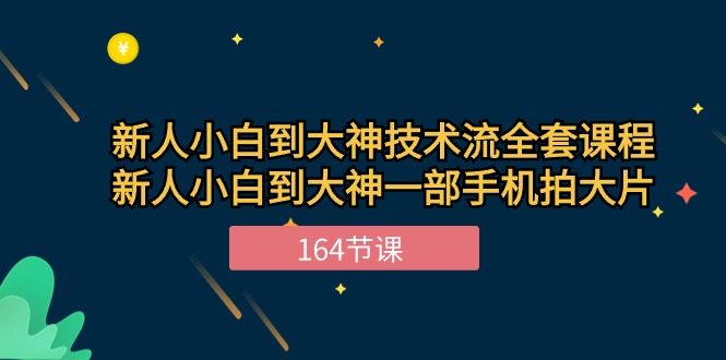 新手小白到大神技术流全套课程,新人小白到大神一部手机拍大片164节课