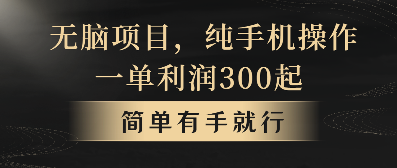 无脑项目，一单几百块，轻松月入5w ，看完就能直接操作-臭虾米项目网