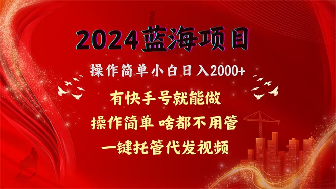 2024蓝海项目，网盘拉新，操作简单小白日入2000 ，一键托管代发视频，…-臭虾米项目网