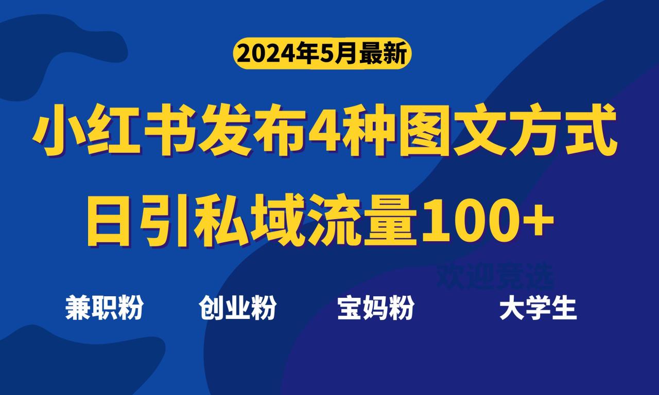最新小红书发布这四种图文,日引私域流量100 不成问题,