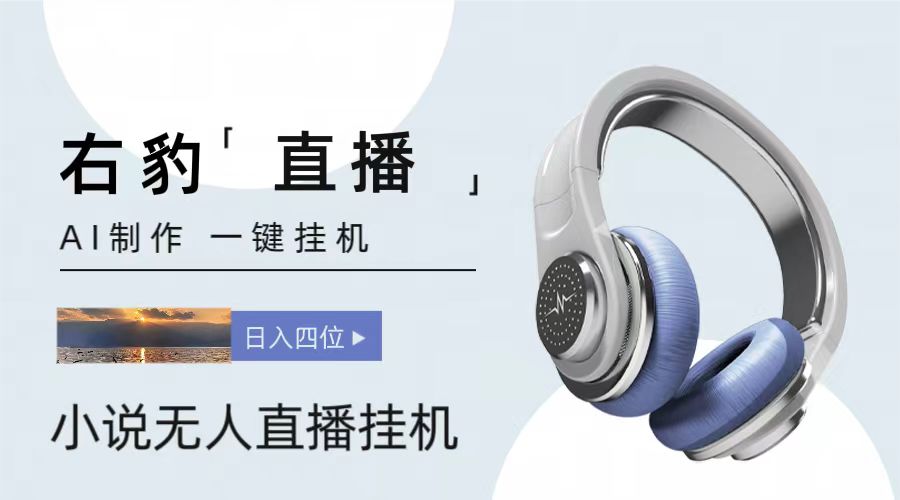 右豹小说无人直播挂机吸金项目，简单易行收益稳定，月入1000-臭虾米项目网