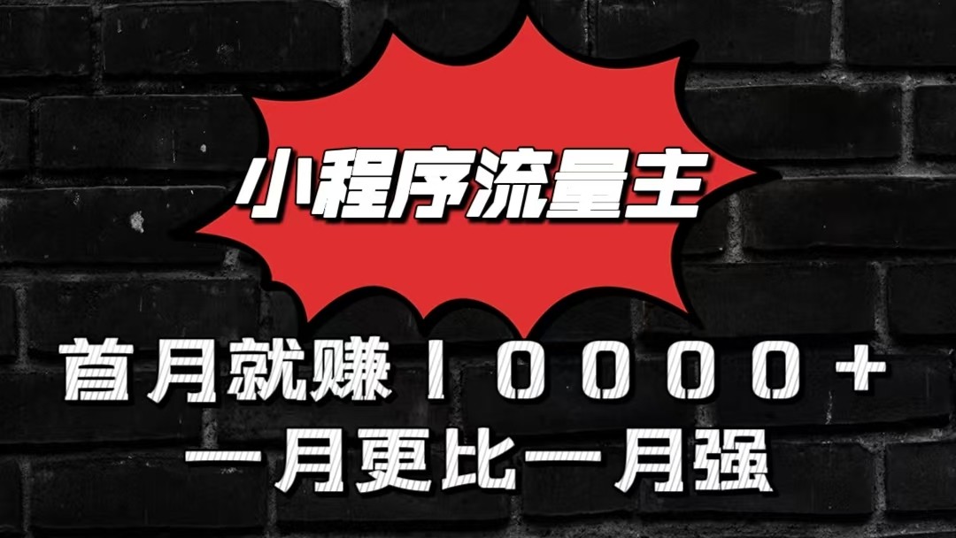 小程序流量主首月就赚10000 ，一月更比一月强！小本创业首选-臭虾米项目网