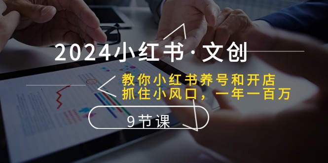 2024小红书文创：教你小红书养号和开店、抓住小风口一年一百万(9节课)-臭虾米项目网