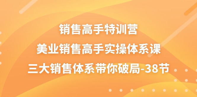 销售高手特训营，美业销售高手实操体系课，三大销售体系带你破局（38节）-臭虾米项目网