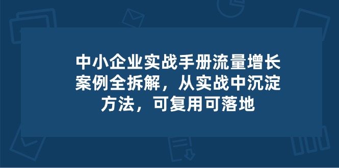 中小企业实操手册流量增长案例拆解，从实操中沉淀方法，可复用可落地-臭虾米项目网