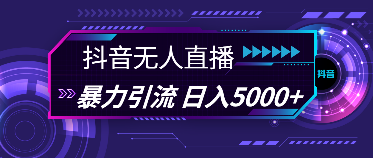 抖音无人直播，暴利引流，日入5000-臭虾米项目网